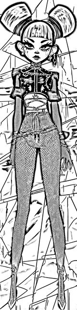 Free colorable bookmarks of a woman with two hair buns